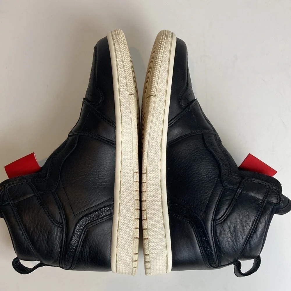 Air Jordan 1 Retro High Zip Black Sail Leather Gold Women’s 7.5 Punk Streetwear